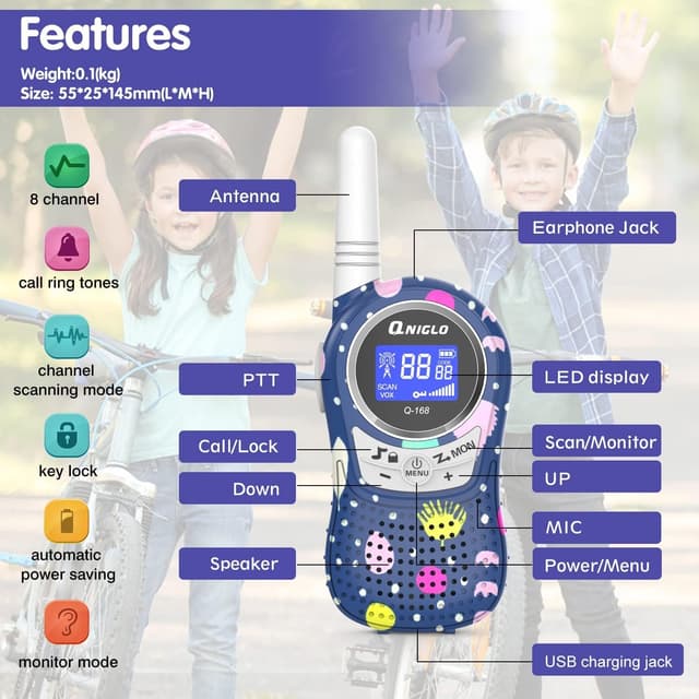 Thumbnail 2 de QNIGLO Q168Plus Talkie-Walkie Camouflage 4-pack