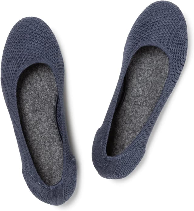 Detalle de Frank Mully women’s slip-on knit ballet flats with round toe and cushioned foot-bed
