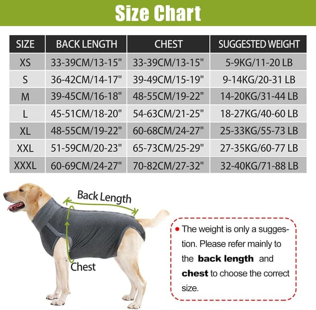 Detalle de HEYWEAN Tuta post-operatoria per cani Cane: body chirurgico per maschi e femmine