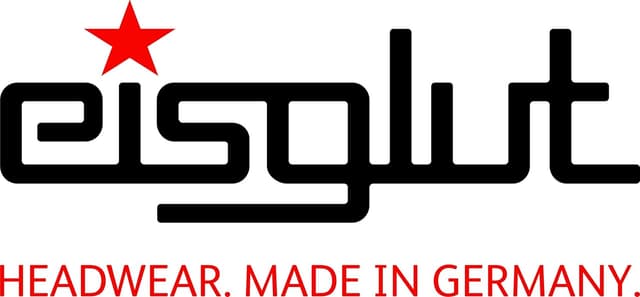 Detalle de Eisglut Stirnband Minal Merino in Oliv: warm, weich und mit dezentem Emblem