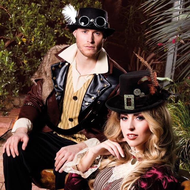 Thumbnail 6 de Boland Steampunk-Plumepunk Hut mit Zahnrädern (Schwarz) – Accessoire für Kostüm, Mottoparty, Karneval & Halloween