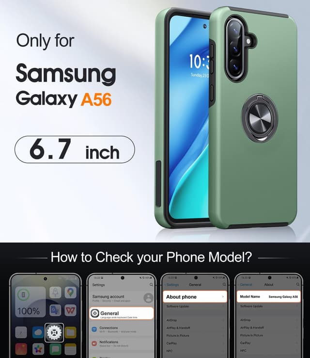 Detalle 2 de Samsung Galaxy A56 5G case with 360° ring