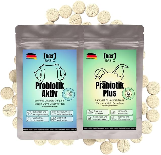 Detalle de kaer basic Probiotik Aktiv für Hunde – lebende Darmbakterien in Drops für Darmsanierung & Aufbaukur