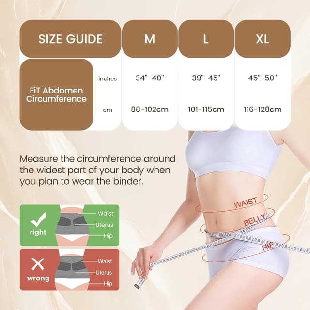 Detalle de Trendyline Postpartum Belly Wrap for Women C-Section Recovery Compression Belt