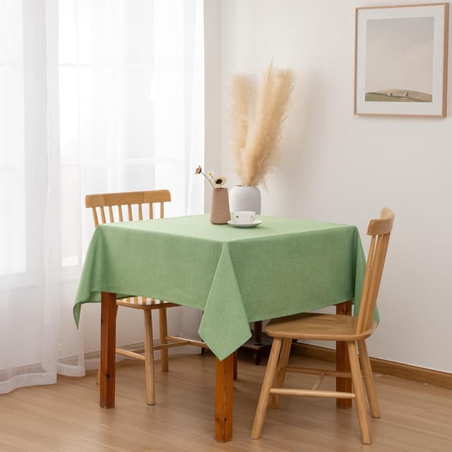 Thumbnail 6 de Hiasan Faux Linen Tablecloth 54 x 54 Inch, Sage
