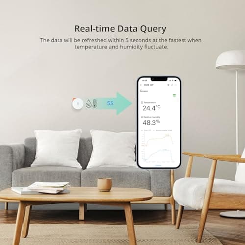 Thumbnail 4 de SONOFF ZigBee Sensor De Temperatura y Humedad SNZB-02P 2pcs, Requiere SONOFF Zigbee hub, para Control Remoto y Domótica, Compatible con Google, Smartthing,Alexa, Funciona con IFTTT(batería interna )