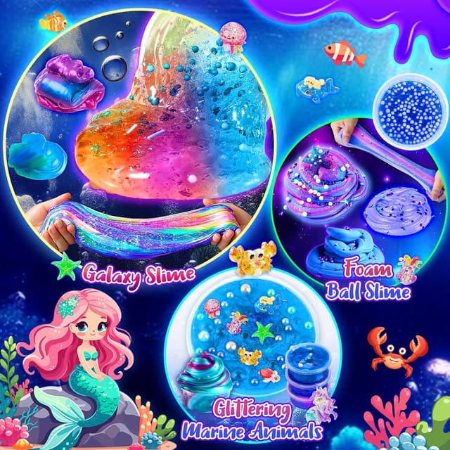 Thumbnail 1 de iKidiki Slime Kit Oceano Galaxy 11 pezzi