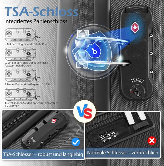 Thumbnail 2 de Coolife Handgepäck Koffer 55x35x20cm