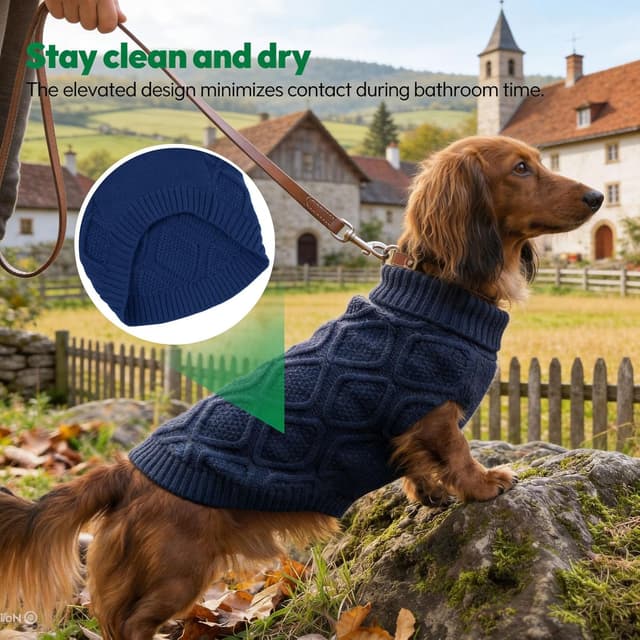 Thumbnail 6 de KONVINIT maglioncini per cani senza maniche a collo alto, maglia termica morbida