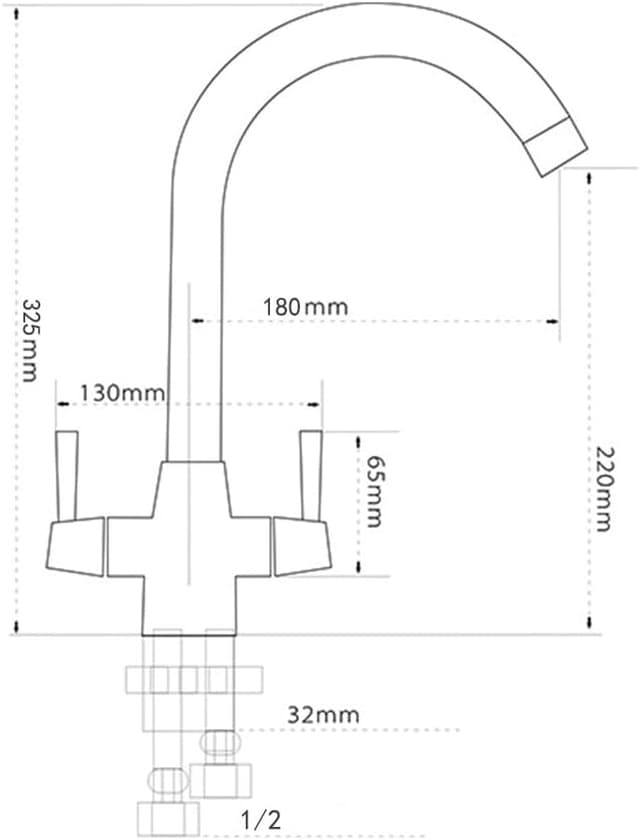Thumbnail 6 de Heable Kitchen Mixer Tap dual lever swivel spout 🚰