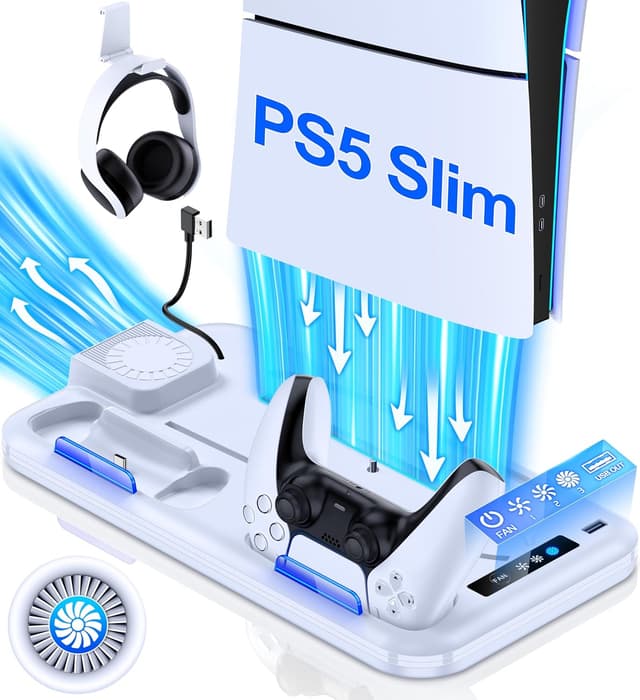 Detalle de HEYLICOOL PS5 Slim Stand and Cooling Station