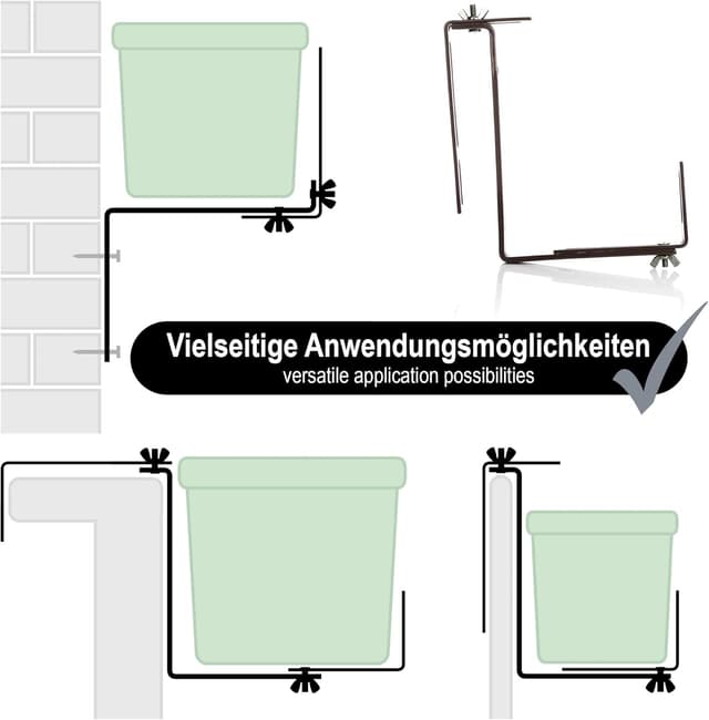 Thumbnail 3 de com-Four® Soporte ajustable 4 unidades para balcón