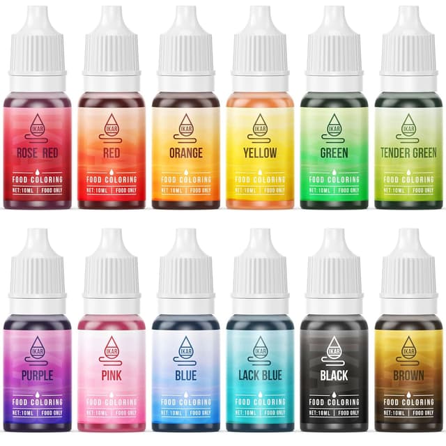 Detalle de IKAR Lebensmittelfarbe Set 12Ă10 ml đ§