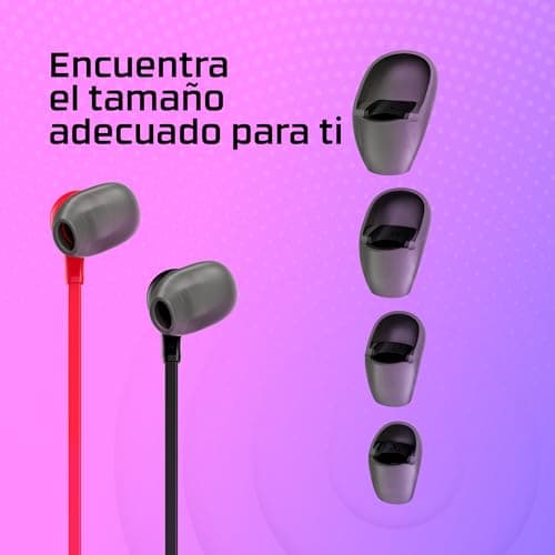 Detalle de HyperX Cloud EarBuds II negros: auriculares con micrófono para usar a diario