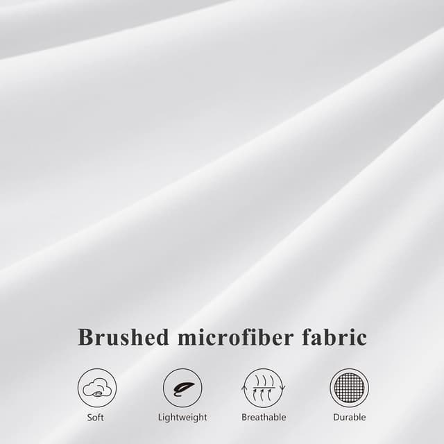 Thumbnail 5 de Aisbo King Size Extra Deep Fitted Sheet in White (16 inch / 40 cm pocket) – Brushed Microfibre