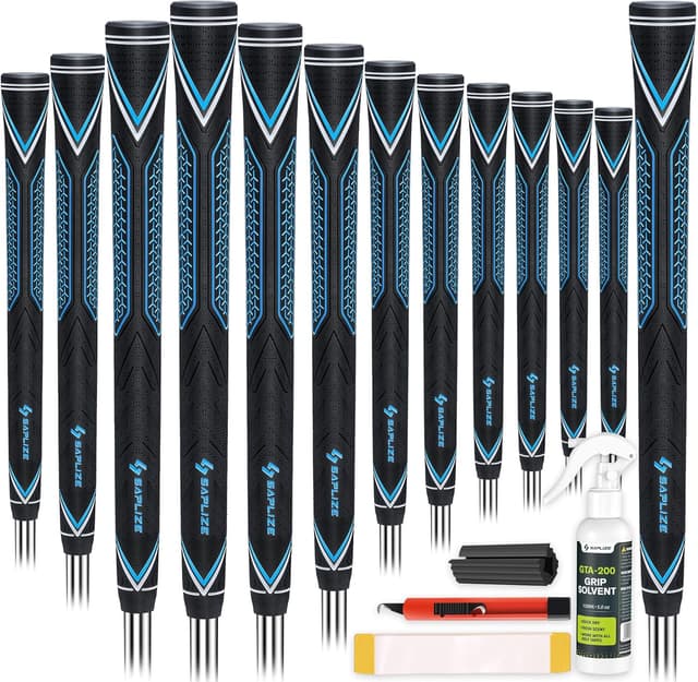 Detalle de SAPLIZE Golf Grips 13 Pack with Full Repair Kit (Standard, Midsize or Jumbo) – Non-slip rubber grips in 6 colours