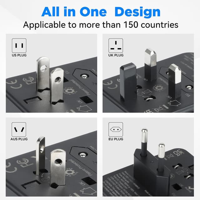 Detalle 2 de AiQInu Adattatore universale 25 W da viaggio