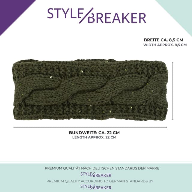 Thumbnail 4 de styleBREAKER Bandeau en grosse maille Cognac 9 cm