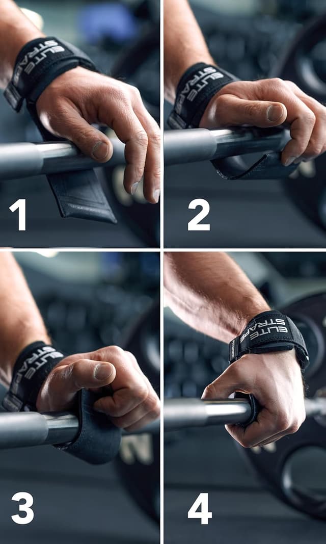 Detalle 2 de Fitgriff Elite Straps Lifting Wrist Straps with Rubber Grips (Anti-Slip) for Gym & Weightlifting