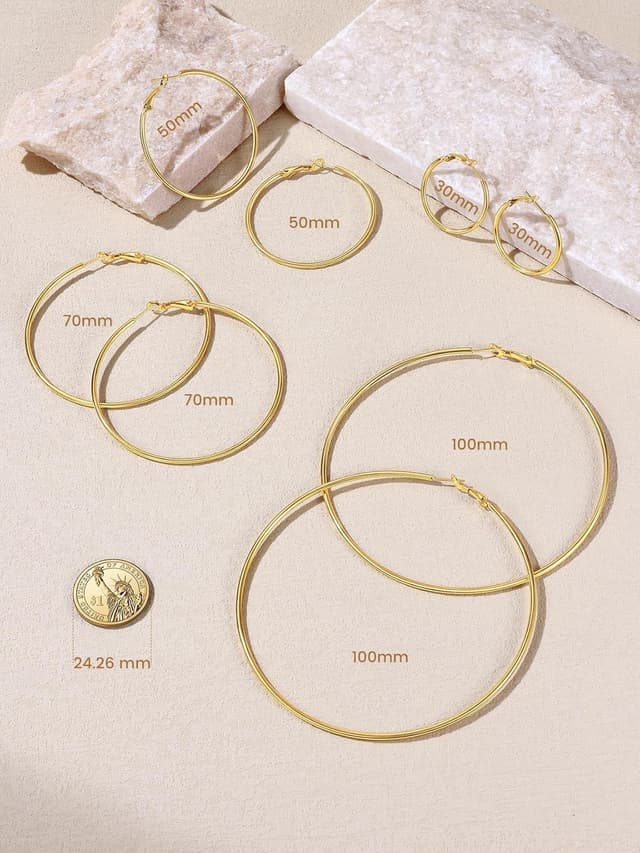 Thumbnail 6 de GoldChic Creolen aus Edelstahl – Huggie Hoop Ohrringe in Silber, Schwarz oder Gold (30–100 mm)