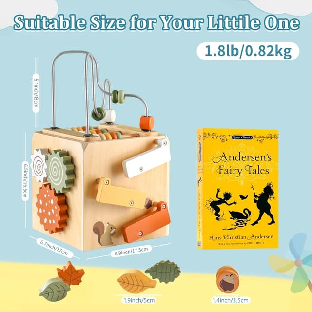 Thumbnail 5 de Smartwo Montessori Wooden Activity Cube for Ages 1–4