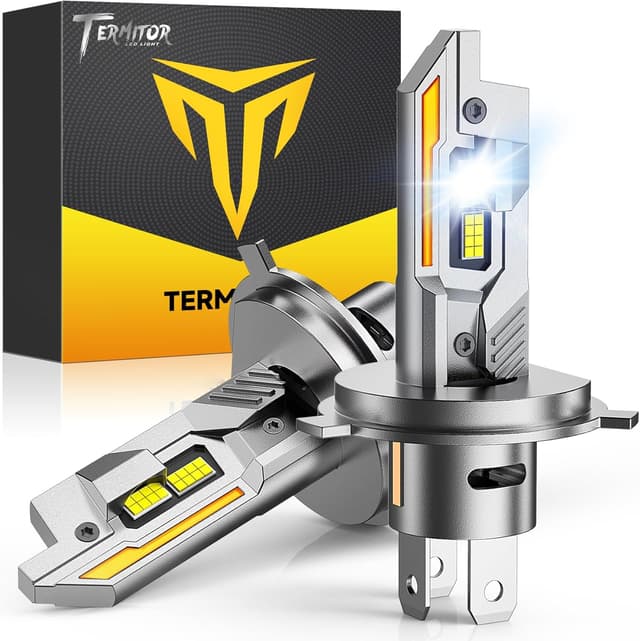 Detalle de Termitor H4/9003/HB2 Fog Light Bulbs (Pack of 2) — 6500K Cool White, Cooling Fan, No Adapter Required