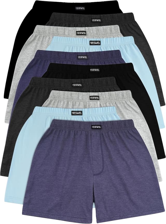 Detalle de YESWEL 6er/10er Pack Boxershorts Herren aus atmungsaktiver Baumwolle (M–4XL)