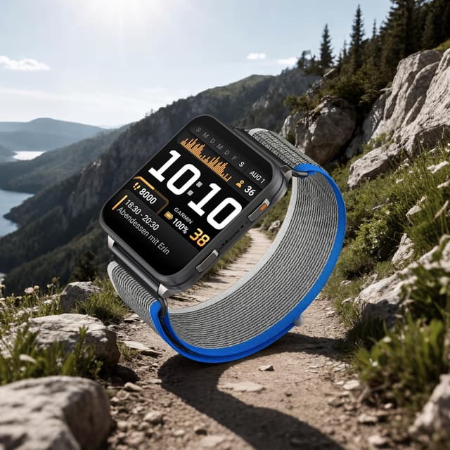 Detalle de NewJourney 24mm Nylon Armband (Trail Loop) mit Quick-Release für Garmin Venu X1 & COROS Nomad