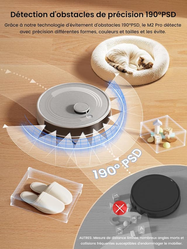 Detalle de Lefant M2 Pro Robot Aspirateur Laveur 6000Pa avec station de vidage automatique