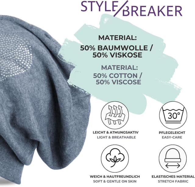 Detalle de styleBREAKER Gorro Beanie burdeos unisex 26 cm