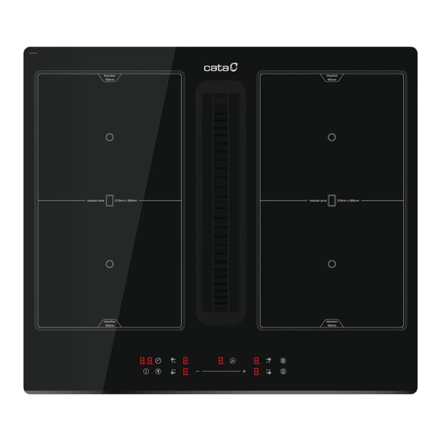 Detalle de Cata IAS 6024 placa de inducción con extractor integrado