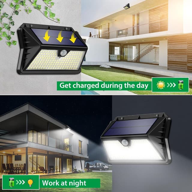 Detalle 2 de Solar Lights Outdoor Garden 185 LED 2-pack ☀