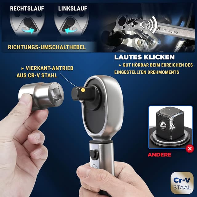 Thumbnail 4 de S&R 1/2 Zoll Drehmomentschlüssel 28–210 Nm