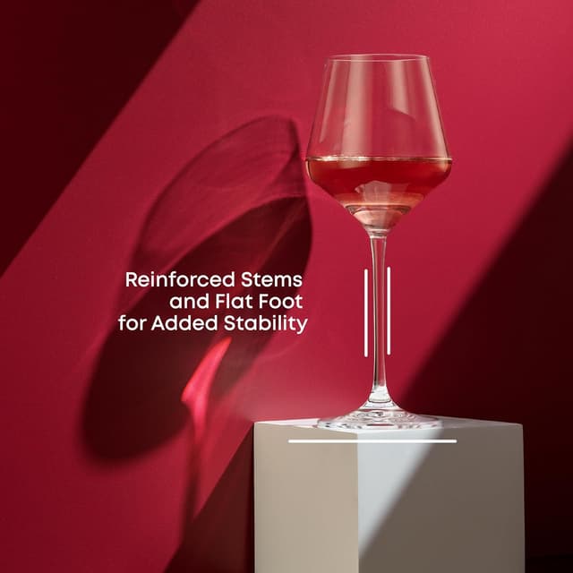 Thumbnail 5 de JoyJolt Layla White Wine Glasses 13.5 oz 🍷