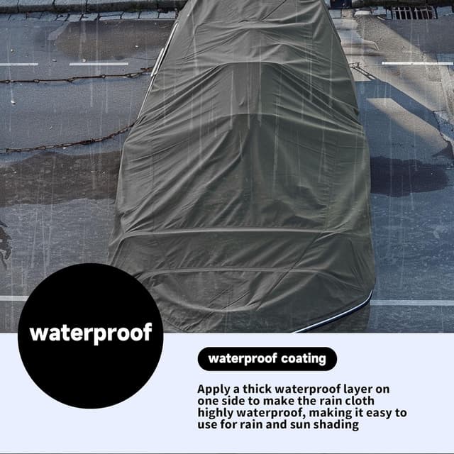 Detalle de Eastarp 10x12 FT Black Ultra-Heavy Duty Canvas Tarp (28 Mil Silicone Coating) with Grommets