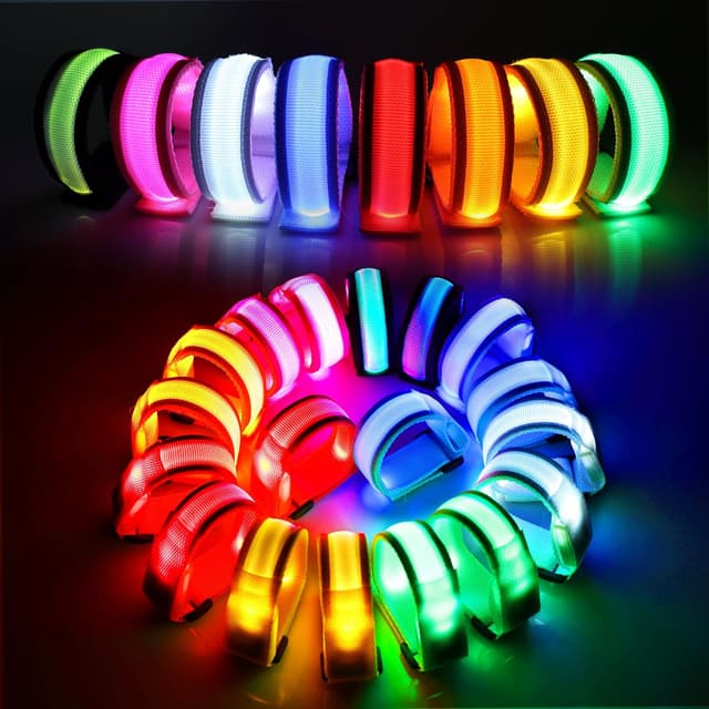 Detalle de KIRALUMI 40 Bright LED Glow Bracelets (8 Colors) for Halloween, Festivals, and Night Events