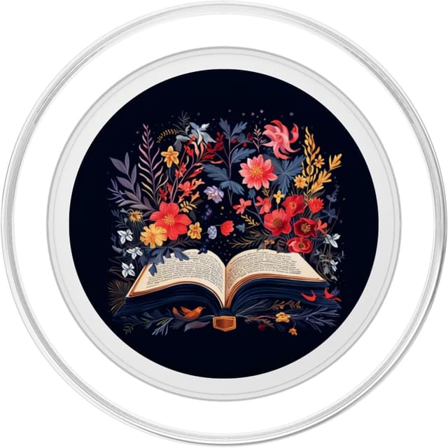 Detalle 2 de Bookworm Fleurs Avid Reader PopGrip MagSafe