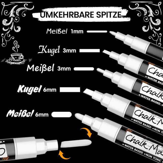 Thumbnail 1 de Maqhpu Weiß Kreidestifte Set 6 Stück, 1mm–6mm