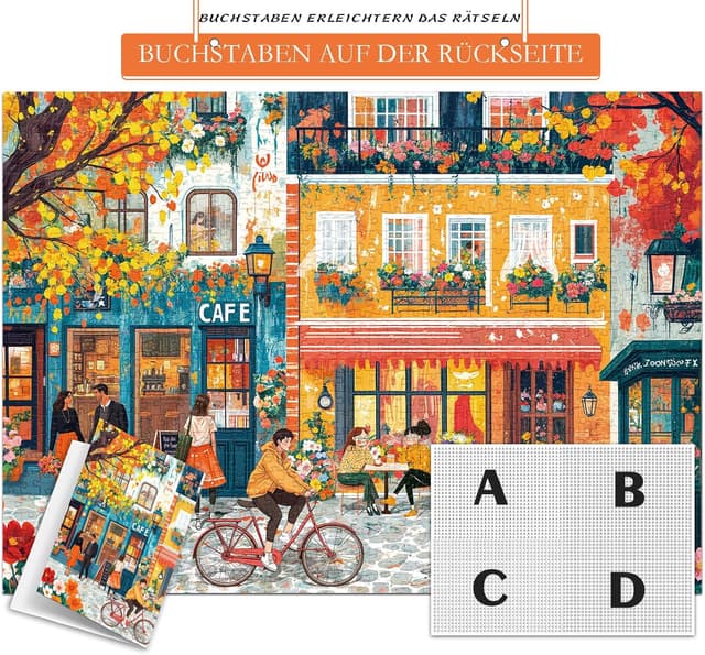 Detalle 1 de HUADADA Puzzle Romantische Straße 1000 Teile 🧩