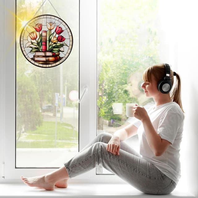 Detalle 2 de Sonnenfänger 20x20 cm im Buntglas-Design