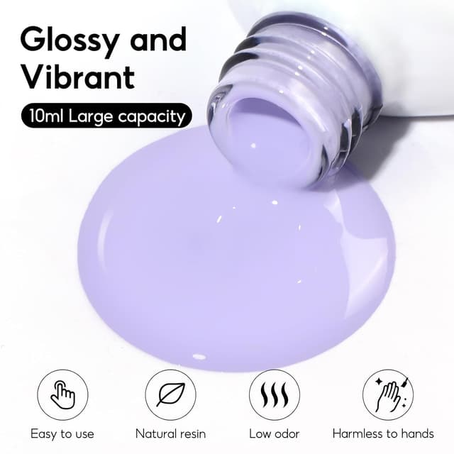 Detalle de PEACECOLOR UV-Nagellack Lila (10 ml) als Gel Nagellack – DIY Soak-off für UV/LED