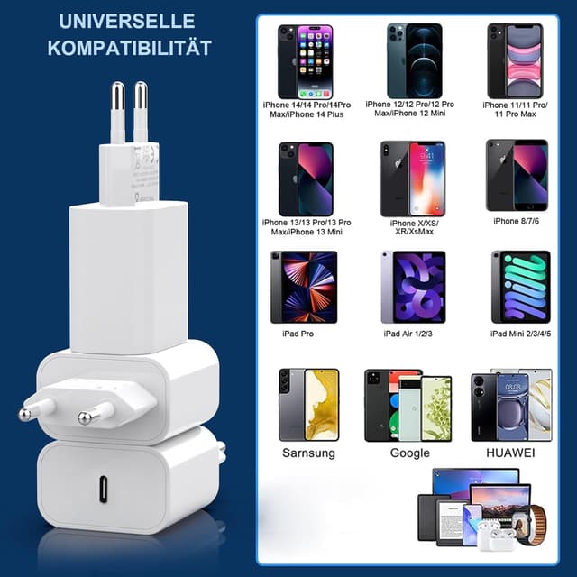 Thumbnail 6 de 25W USB-C Adapter, 3er Pack für iPhone 16, 15, 14, 13, 12 – PD 3.0