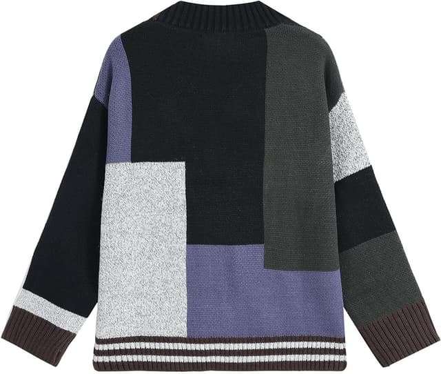 Detalle de GURUNVANI Strickjacke Pullover für Männer – leichter Knopf-Cardigan mit V-Ausschnitt