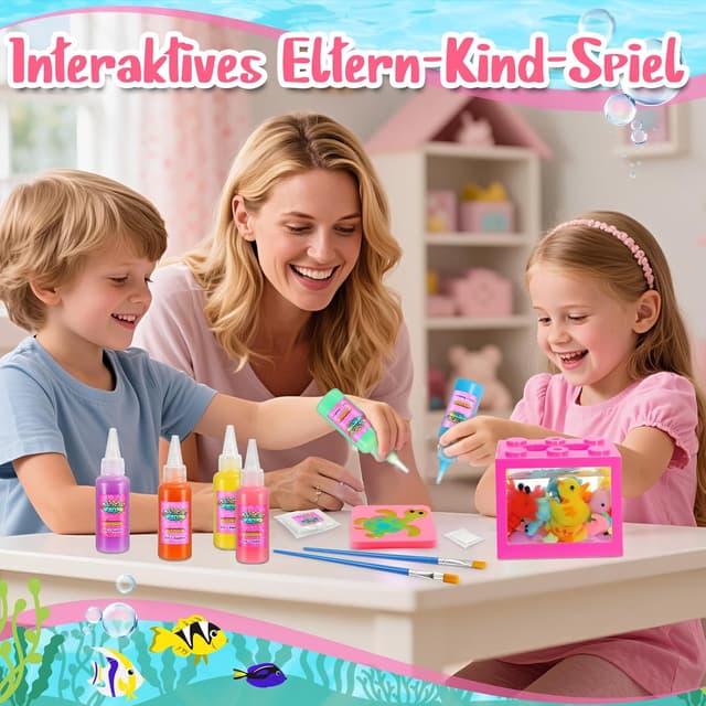 Detalle de Magic Aqua Gelz Set Bastelset für Kinder ab 5 Jahren – Wasser-Elf-Kit mit Formen, Farbgele und magischem Pulver
