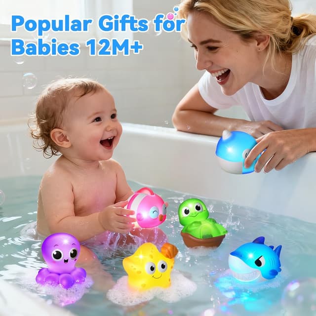 Thumbnail 6 de Ocean bath toys set with LED lights for 1-3
