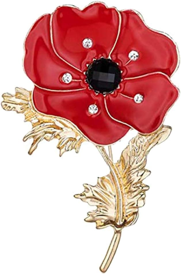 Detalle de Red flower brooches lapel pins