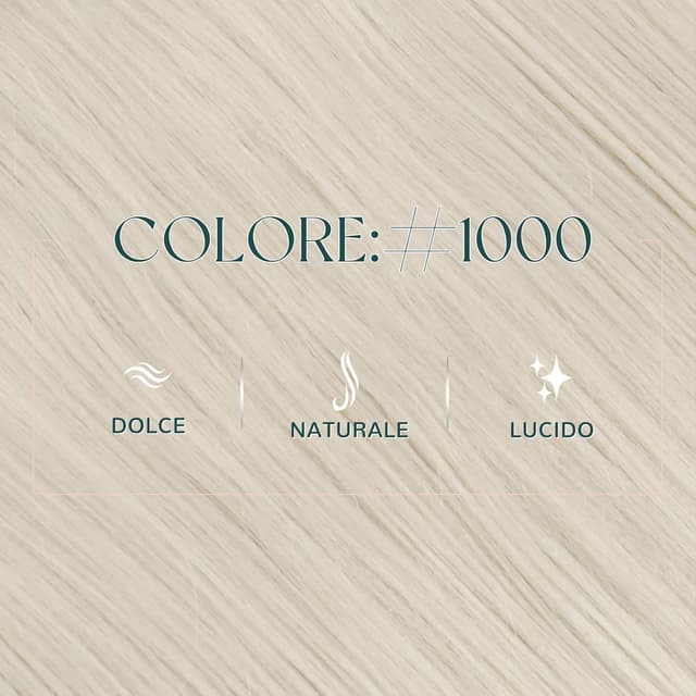 Detalle de Easyouth Extension Capelli Veri Double Weft bionde, tessitura platino bionda #1000 (50 cm, 100 g) in doppia traccia