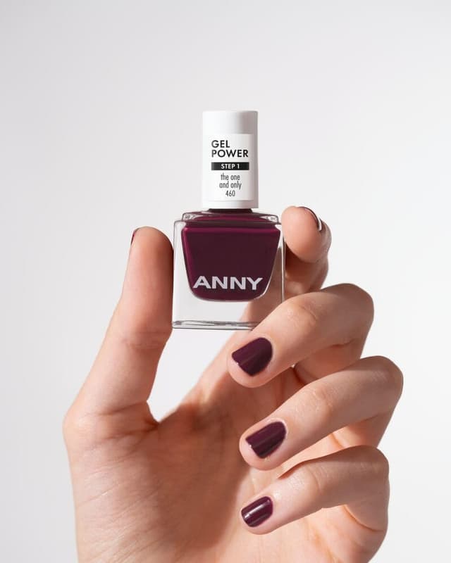 Detalle 2 de ANNY Gel Power Nail Polish „The One and Only“ (kräftiges Pflaumenlila) – Gel-Farb-Nagellack ohne UV-Lampe