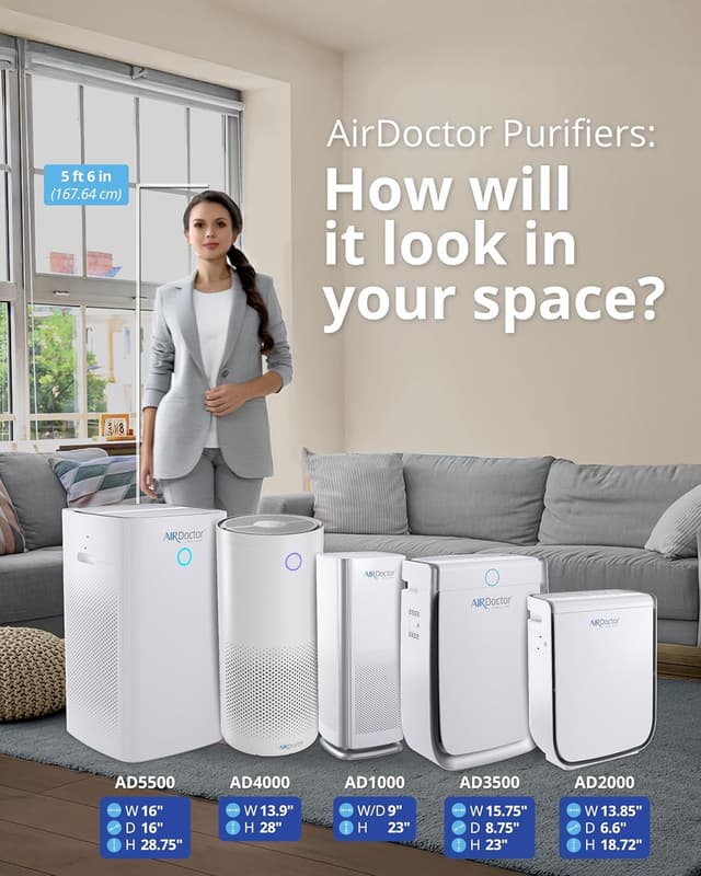 Detalle 2 de AIRDOCTOR AD3500 Air Purifier for 1260 sq. ft. 🌬
