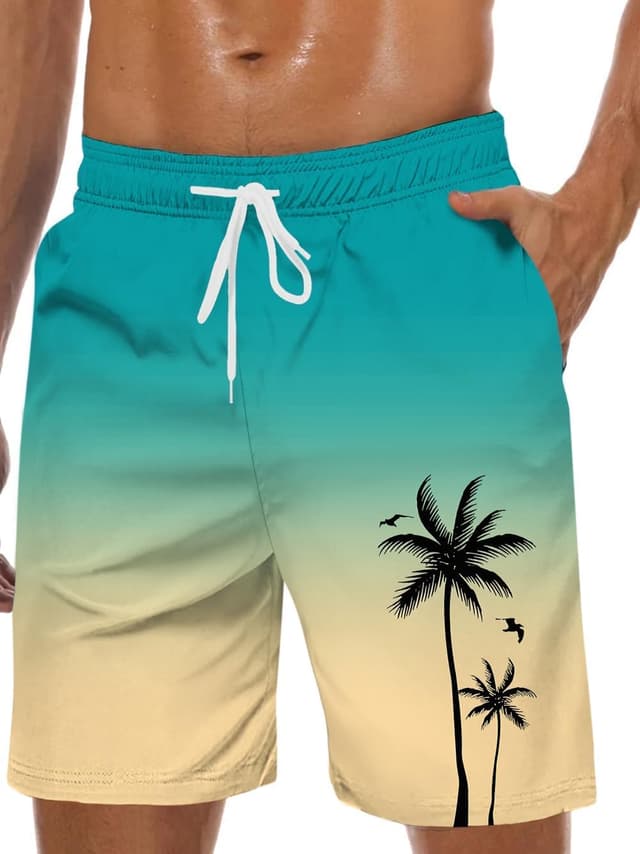 Detalle de Werfami Badehose Herren Lang Badeshorts mit Innenhose (S–3XL) – UV-Schutz & schnelltrocknend